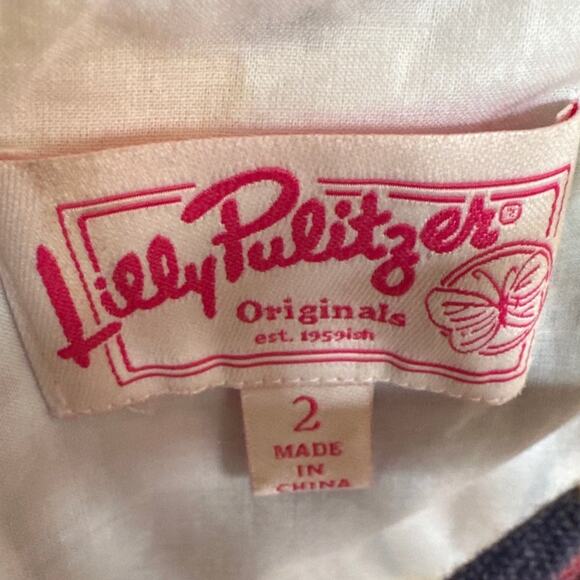 Lilly Pulitzer Originals White Tag Dress Size 2 Navy Daisy Floral Sleeveless - Picture 2 of 7